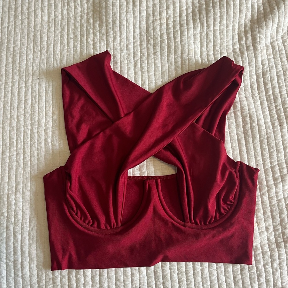 Crisscross Red Crop Top